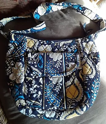 Vera Bradley ELLIE BLUE Purse EDIE Satchel Or Shoulder Bag 3 Compartment      • $24.99