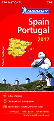 Spain & Portugal 2017 (Michelin National Maps) By Michelin Book The Cheap Fast • £7.65