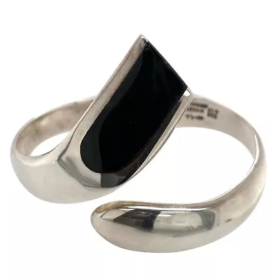 Miguel Pineda Mexican Sterling Onyx Hinged Bracelety • $275
