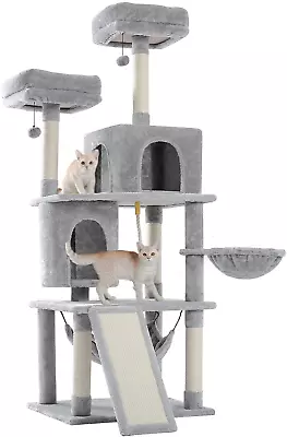 161Cm Large Cat Tree Multi-Level Cat Tower With 2 Luxury Condos 2 Cozy Perches • $150.22