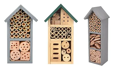 Wooden Insect Hotel Garden Bug House Bee Butterfly Shelter Garden Nesting Box • £7.95