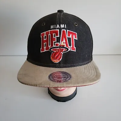Miami Heat Mitchell & Ness Snapback Cap Adjustable Fits All • £18.99