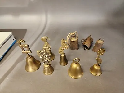 Antique Vintage Brass Bells Lot 1 Marked Indea • $8