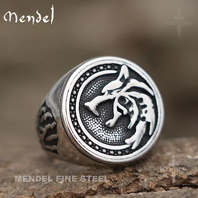 MENDEL Mens Norse Viking Wolf Head Claw Paw Ring Men Stainless Steel Size 7-15 • $11.99