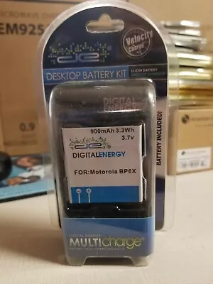 Digital Energy 3.7v 900mAh Li-ION Battery And Charger For Motorola BP6X • $1.99