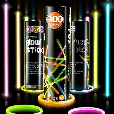 Glow Sticks Bulk 300 Pack 8” Ultra Bright Glow Sticks Party Pack Multicolor • $17.99