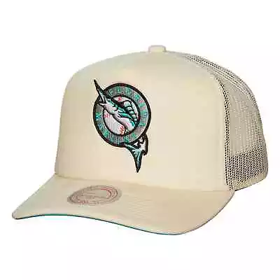 [hhss6490-fmayypppofwh] Mens Mlb Florida Marlins Evergreen Trucker Snapback • $27.99