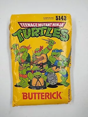 Teenage Mutant Ninja Turtles Costume Butterick Pattern 5143 1990 Cut Used VTG • $14.99