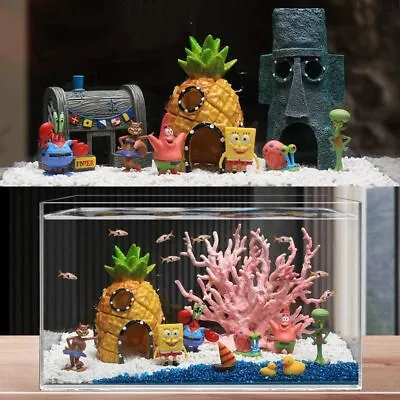 $40.99 • Buy Aquarium Pineapple SpongeBob Ornament Fish Tank House Fish Hiding Decor Supplies