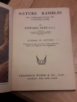 £9.95 • Buy Nature Rambles By Edward Step , Summer To Autumn 1930 Warne & Co