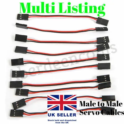 1-10 X Male To Male Servo Extension Lead Wire Cable Spektrum JR RC Futaba Hobby • £2.95