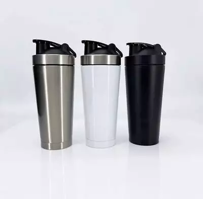 Shaker Bottle Stainless Steel 750 ML Powder  Mixer Bottle With Wire Shaker Ball. • $14.99