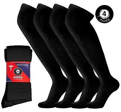 4 Pairs Of Over The Knee Diabetic Cotton Socks (Socks Size 10-13) • $24.99