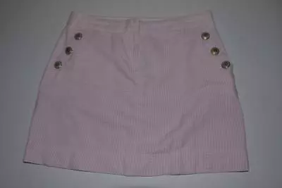 J Crew Pink White Striped Seersucker Pocket Skirt Womens Size 2 • $16