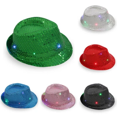 $19.72 • Buy Sports Cap Men Adjustable Flashing Light Up Led Colorful Sequin Unisex Fancy
