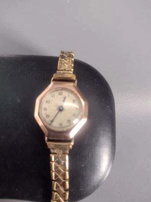 £69 • Buy Lovely 9ct 375 Gold Ladies Watch, A Crown Needed 1910s -1920s 