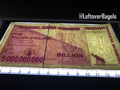 Zimbabwe 5 Billion Dollar Special Agro Cheque Bill Banknote Money • $2.49