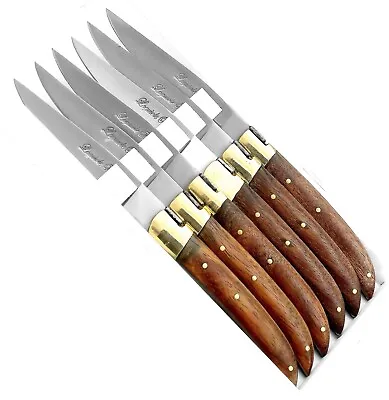 New! LAGUIOLE Rosewood Handle Hand Made Table Knife Cutlery Set Steak Knife Set • £85