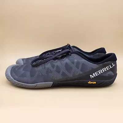 Merrell Vapor Glove 3 Barefoot Black Silver Gray Vibram Shoes Women's 9.5 • £38.52