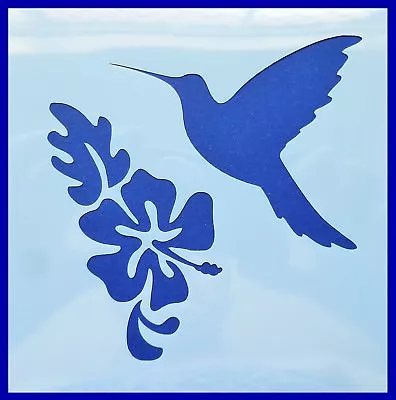 Flexible Stencil *HUMMINGBIRD & FLOWER* Small Medium Or Large Card Making Crafts • $2.75