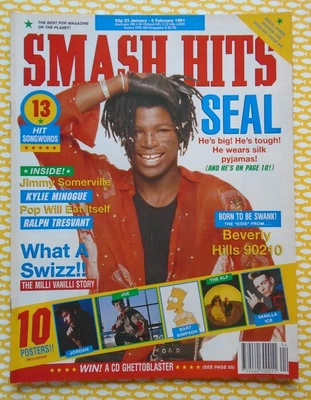 £5 • Buy Smash Hits 1991 Seal Kylie Minogue Belinda Carlisle Jimmy Somerville PWEI