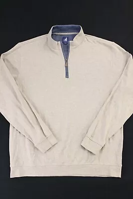 Johnnie O Sweater Mens XL Oatmeal Sully 1/4 Zip Pullover Mock Neck • $30