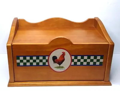 VTG HTF Bob Timberlake Ella's Rooster Oak Wooden Country Cottage Core Bread Box • $54.99
