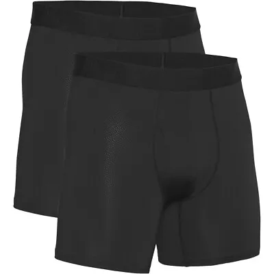 Nib Men Under Armour 1363623 001 Ua Mesh 6  Boxerjock Black Underwear 2 Pack • $21.95