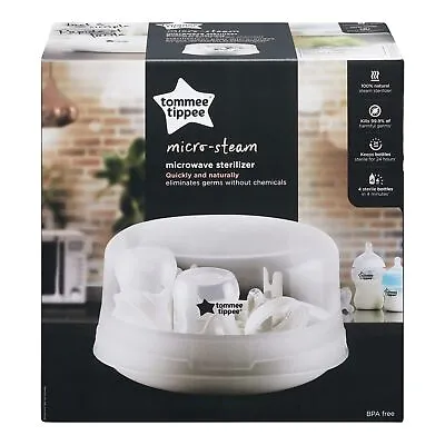 Tommee Tippee Micro-Steam Microwave Steriliser Baby Bottle Sterilize 4 Bottles  • £36.99