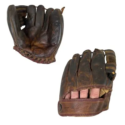 VINTAGE 1950s RAWLINGS MICKEY MANTLE MM8 LEATHER BASEBALL GLOVE / MITT - RHT • $74.99