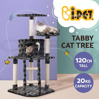 I.Pet Cat Tree Tower Scratching Post Scratcher 120cm Trees Bed Wood Condo Toys • $66.95