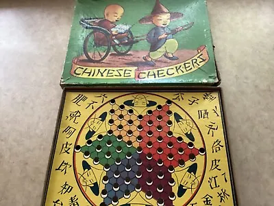 $9.99 • Buy Vintage Chinese Checkers (board Is Cardboard)