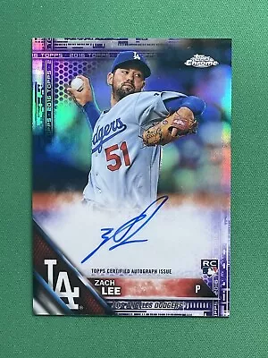 2016 Topps Chrome Baseball ZACH LEE RC ROOKIE AUTOGRAPHS PURPLE REFRACTOR /250 • $4