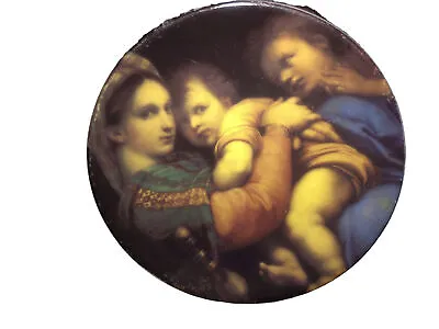 Vintage Italian Madonna Of The Chair Porcelain Small Decorative Collector Plate • $35
