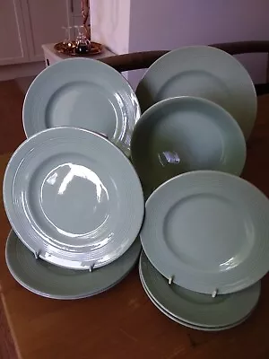 £15 • Buy Wood's Ware Beryl Green Utility Tableware. Mixed Set Plates/Bowls 12 Pieces VGC