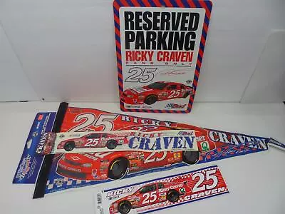 Vintage Assorted Ricky Craven #25 Nascar Flag Sign And Stickers Set • $19.12