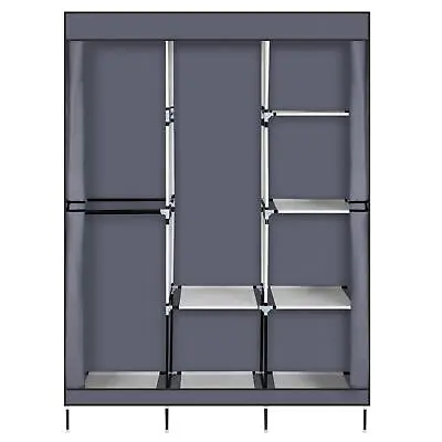 Fabric Canvas Wardrobe Shelving Clothes Storage Cupboard Cover Dustproof UK • £16.99