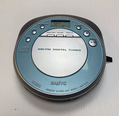 Sanyo CD Player Portable Silver Purple CDP-T100 Vintage Retro Rare • $90