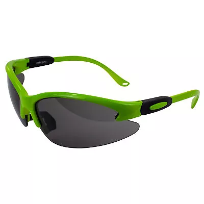 Global Vision Cougar Lab Safety Glasses Neon Green Frames Smoke Lens • $11.75