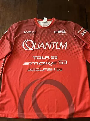 Kevin Van Dam Quantum Smoke Accurist Tour S3 Fishing Jersey Red Mens 2XL • $45