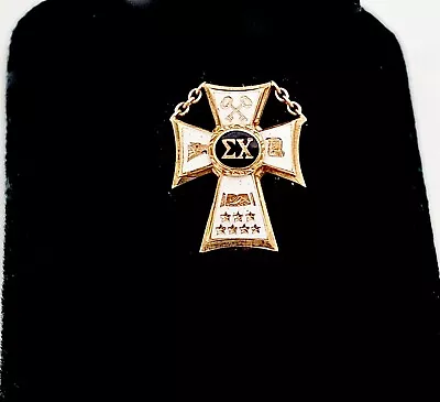 Vintage 1951 Alpha Omega Chapter Stanford U. Sigma Chi 10k Gold Fraternity Pin • $275