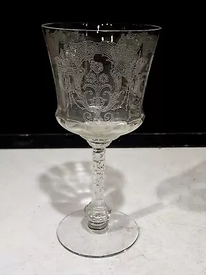 Rare Tiffin Glass #15066   Alhambra  Etch 7 1/8  Water Goblet • $24.95