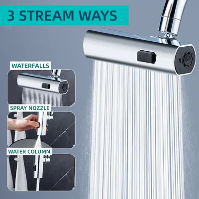Kitchen Sink Faucet Water SprayNozzle Tap Parallel Movable Filter ChromeBlack • £16.87