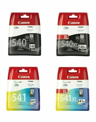 Genuine Original Canon PG-540 / 540XL Black CL-541 / 541XL Colour Ink Cartridges • £19.50