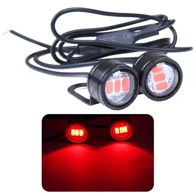 10x Motorcycle Rearview Mirror Eagle Eye 3 LED Flashing Strobe Lights Red 12V • $14.98