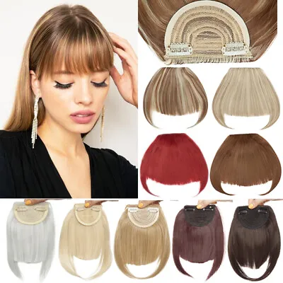 Thin/Thick Fringe Bangs Hair Clip In Real AS Human Hair Extensions Front Piece • $9.33