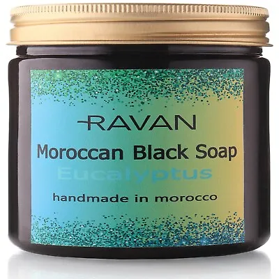 Ravan Moroccan Hammam Beldi Black Soap With Eucalyptus Essential Oil • $19.50