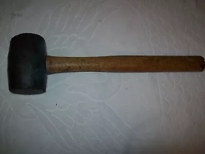 Vintage Hard Rubber Mallet 15  Long 1pd. 14ozs Wood Handle(shows Wear From Use) • $3.50