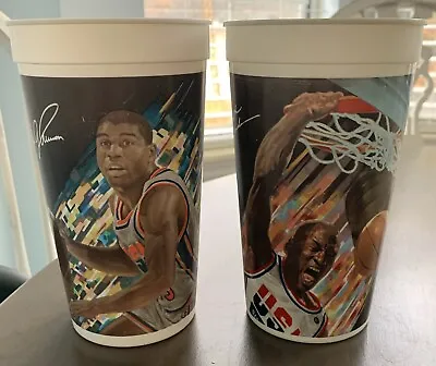 Magic & Jordan NBA 1992 Olympic Dream Team McDonald's Collectible Cups (2) • $15
