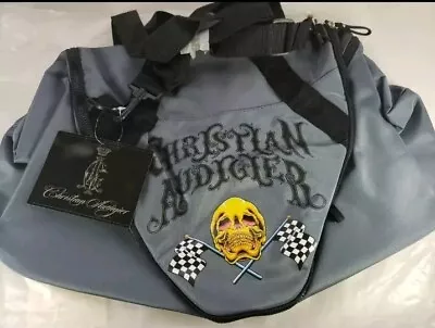 Ed Hardy Christian Audigier Duffle Bag Skull Racing Checkered Flags NWT • $12.95